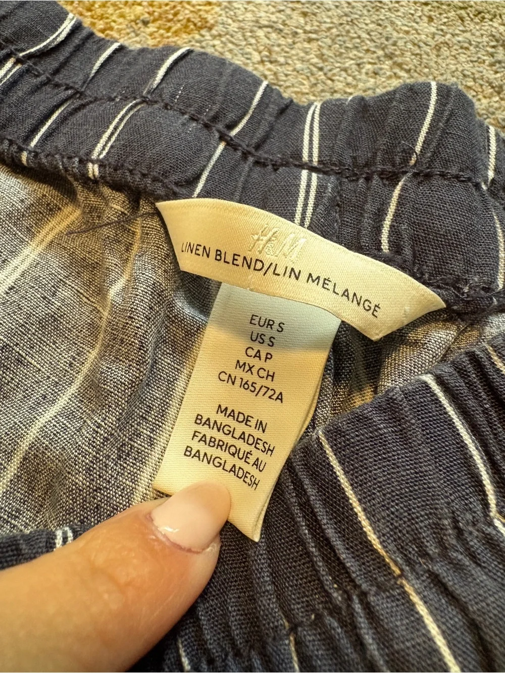 Women’s H&M linen blend pants Wide Leg Pin Striped